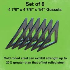 Roll cage  Gussets 5” -Set of (6) Metal Gussets, Cold Rolled, Weld On Tabs,Steel