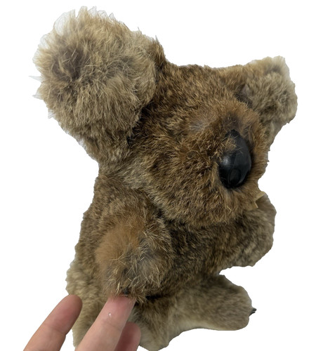 Vintage Antique Real Fur Koala Bear large Collectible Toy, glass eyes