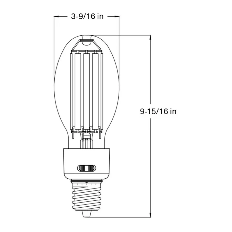 Halco 84901 ED28 LED Filament Bulb 30/38/45W 7650lm 3000K 120-277V Mogul Base - Image 4 of 4