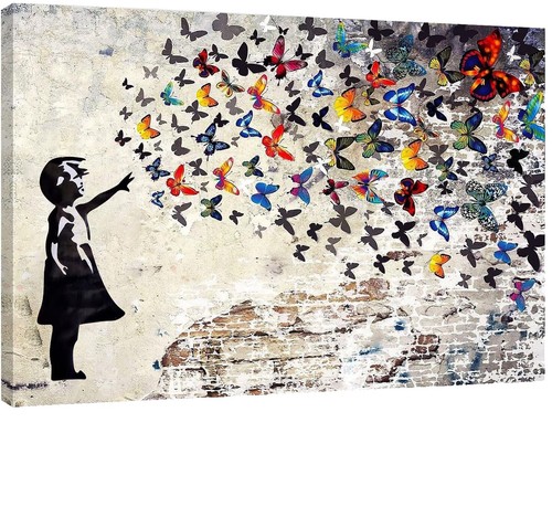 BANKSY FOLLOW YOUR DREAMS 13x19 FRAMED GELCOAT POSTER STREET ART