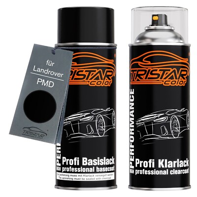 Autolack Spraydosen Set für Landrover PMD Black Basislack Klarlack Sprühdose