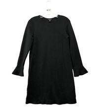 Ann Taylor Sweater Dress Size S Black Bell Sleeve Thick Knit Pullover Crewneck