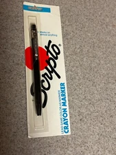 Vintage Scripto Crayon Marker Black No. W749 Marks Almost Anything