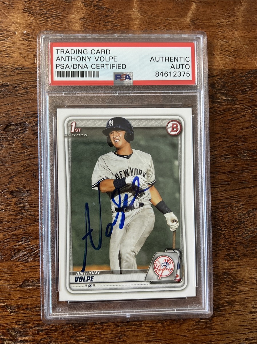 Anthony Volpe IP Signed 1st Bowman Card Psa Dna Coa Slab Yankees 
