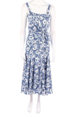 VERONICA BEARD Maxi Dress Flower Print F 2 = D 36 grey blue black-white