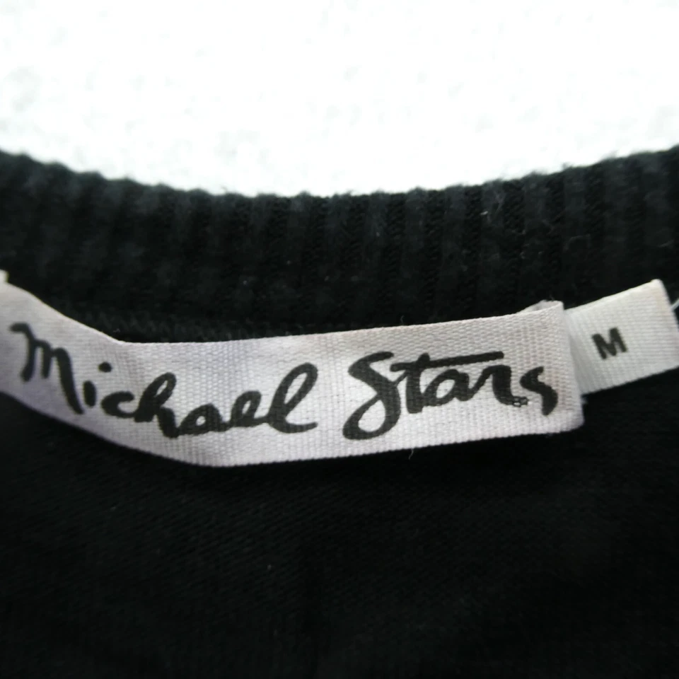 Suéter Michael Stars Mediano Para Mujer Negro Tejido Cuello Barco Manga Corta Pullover Foto 4 de 4