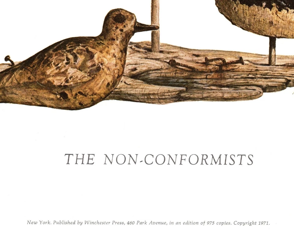 Antique Shorebird Decoy Art Print LTD Ed. Willet Snipe Sanderling Decoys 5949h - Image 3 of 3