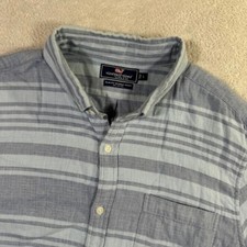 Vineyard Vines Button Down Shirt Mens Large Slim Fit Murray Shirt Blue Striped