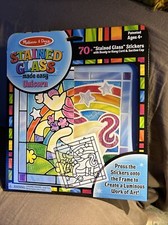 Melissa  Doug Stained Glass Art Activity Hanging Stickers Toy Unicorn Rainbow