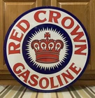 Red Crown Gasoline Metal Sign Garage Vintage Style Wall Decor Bar Motor Oil Gas