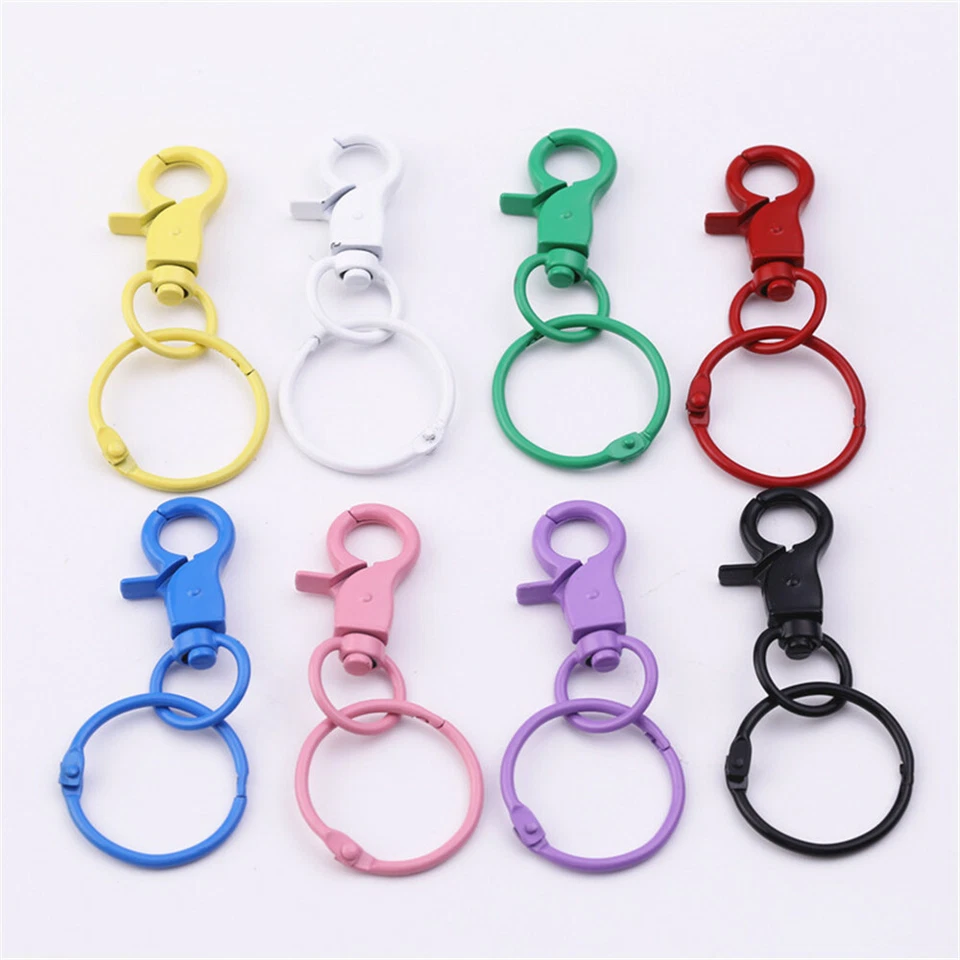 5 pcs Thicken Metal Lobster Clasps Swivel Hooks Clips Keyring Keychain Key Rings - Image 3 of 4