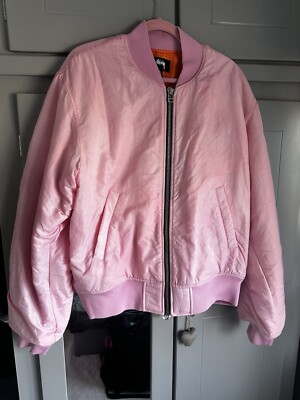 Stussy Coat Pink Bomber Jacket L New With Tags £350 | eBay UK