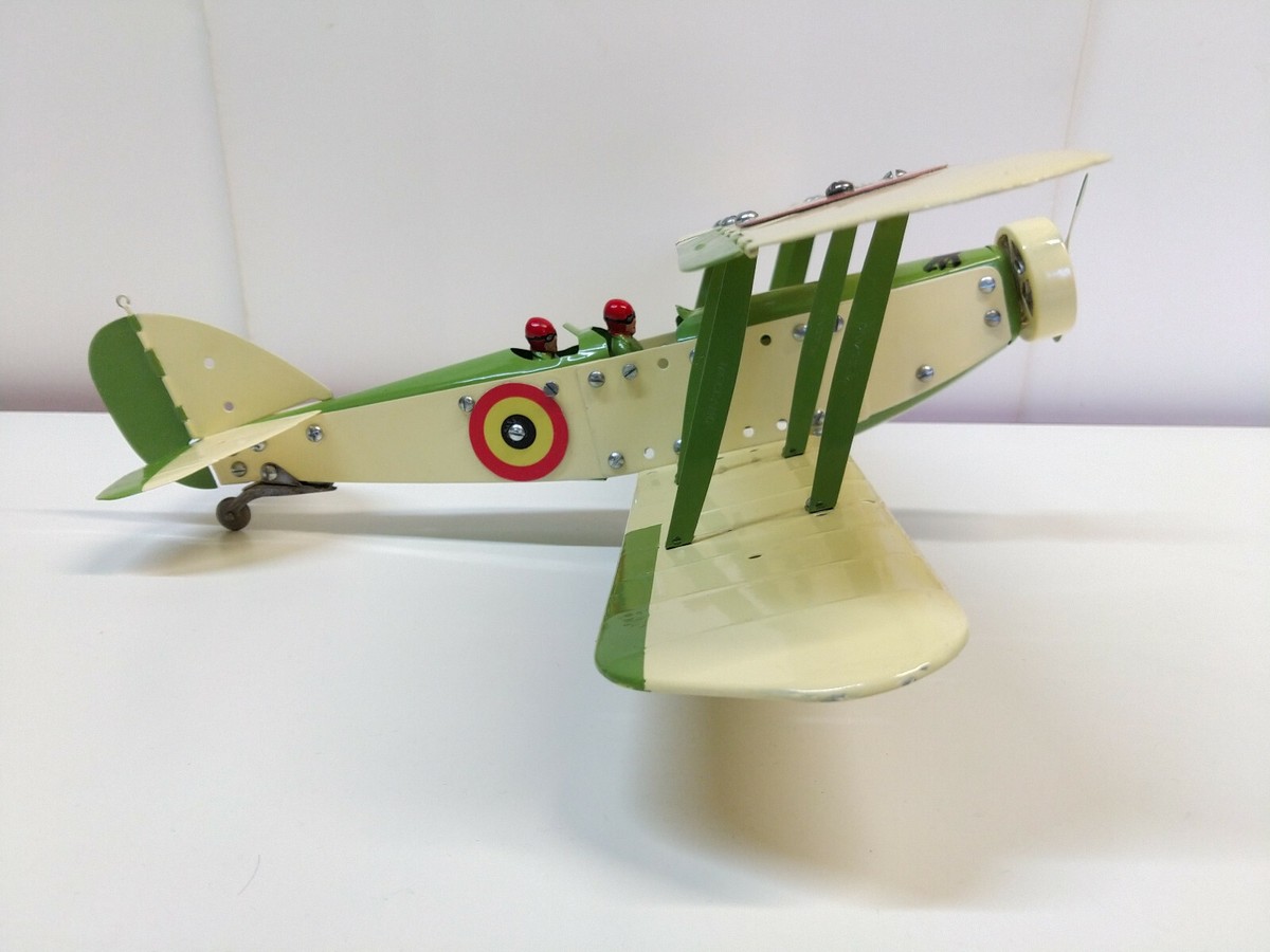 Meccano: A boxed Meccano, Aeroplane Constructor Set No. 1, blue and white. Plane has been constructed