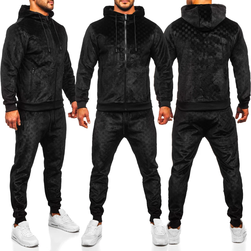 Tuta da jogging tuta da allenamento felpa pantaloni da corsa tinta unita men uomo BOLF basic