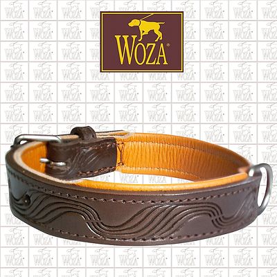 WOZA Premium Lederhalsband Prägung Vollleder Handgenäht Soft Rindnappa H5666X