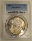 1886 Morgan Silver Dollar $1 PCGS MS63 - FREE SHIPPING! G1315