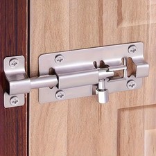 Durable Stainless Steel Slide Bolt Lock Set with Screws - Easy to Install Door