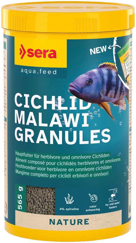 sera Cichlid Malawi Granules 1000ml Cichliden Aquarium Süßwasser Grünfutter
