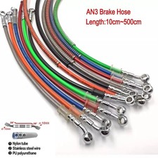 Motorcycle Braided Brake Hose 10-500cm Universal Racing Hydraulic Oil Line 10mm