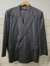 Canali double breast No Vent Charcoal Grey WindowPane Check suit 44L 36x31