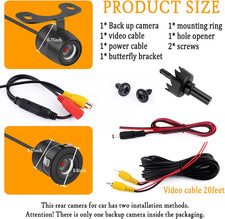 Universal Car Backup Camera HD Night Vision170  Wide Angle Front/Rear View