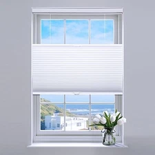  Top Down Bottom Up Cellular Blinds,Cellular Shades 33"W x 64"H White(blackout)