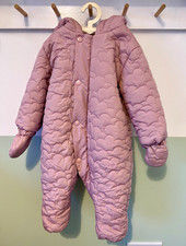 Marks & Spencer - Pink Quilted Hooded Zip Snowsuit 12-18 Months Winter
