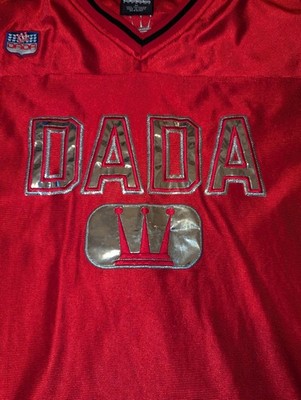 VINTAGE Y2K DADA SUPREME Football JERSEY Red Black Embroidered XL