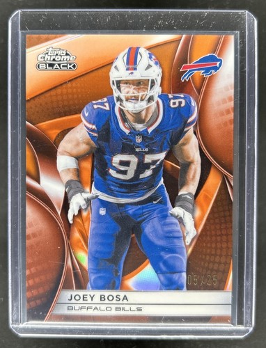 2025 Topps Chrome Black Joey Bosa Orange Refractor #/25 Bills