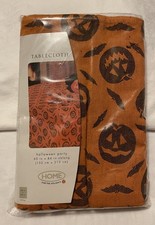 Halloween Tablecloth  Orange Black Bat Pumpkin 60x84 Target 2001 Y2K 100% Cotton
