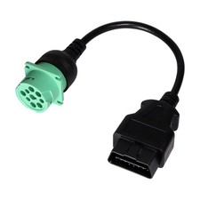 16-Pin Male to 9-Pin Female J1939 Green Type 2 OBD2 Adapter Cable Truck