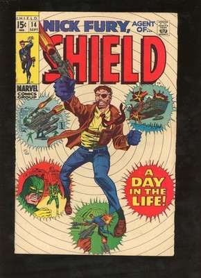 Nick Fury Agent of SHIELD #14 1969 Trimpe Lee Marvel Silver Age VG A Day in Life