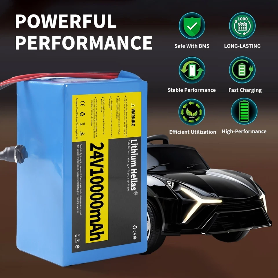 Bateria de lítio recarregável 24V10Ah 7S4P com carregador para projeto faça você mesmo | ESTOQUE DOS EUA - Imagem 2 de 4