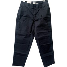 A New Day High Rise Straight Fit Ankle Chino Pants Womens 8 Black Stretchy NWT