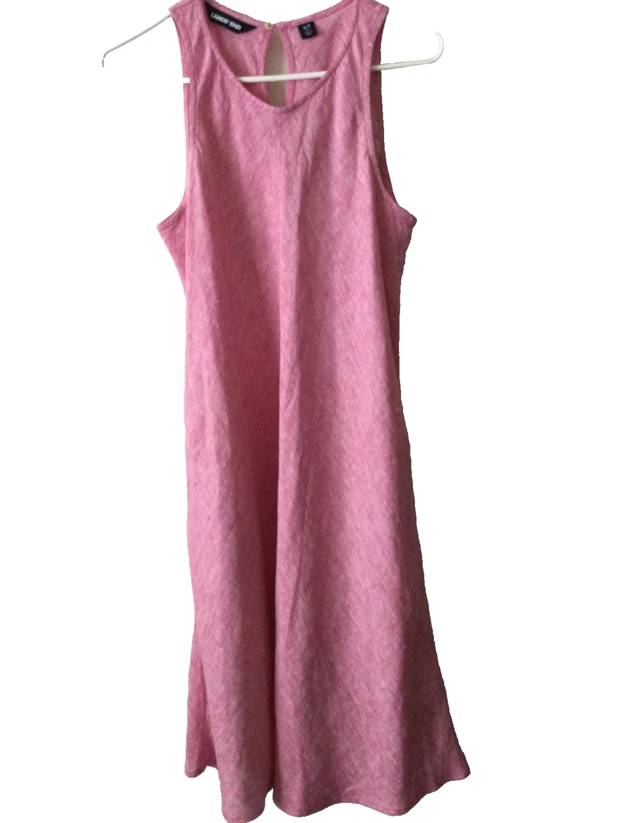 lands end sleeveless linen swing dress Lands' End Womens Petite Striped Sleeveless Linen Swing Dress-Size XS (NWT)