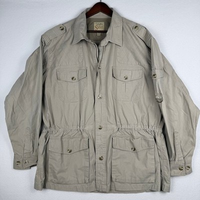 Cabela's Safari Series Jacket Mens 2XL Tan Cotton Utility Field Hunting Coat