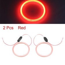 2pcs 90mm Red Cob Led Ring Light Driving Headlamp For Car