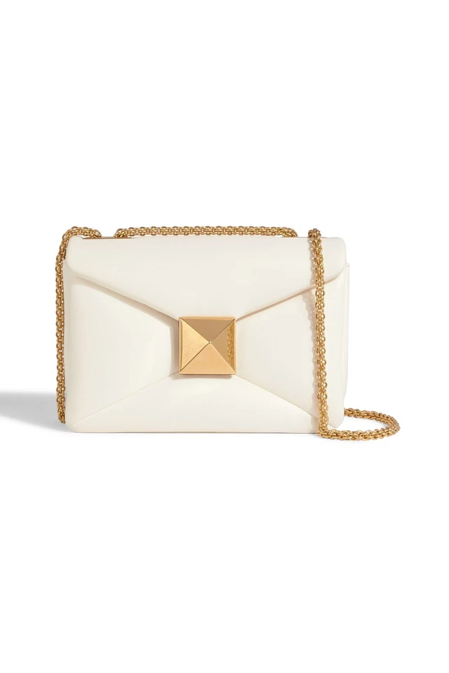 RRP€3500 VALENTINO GARAVANI One Stud Leather Shoulder Bag Padded Chain Strap - Image 2 of 4