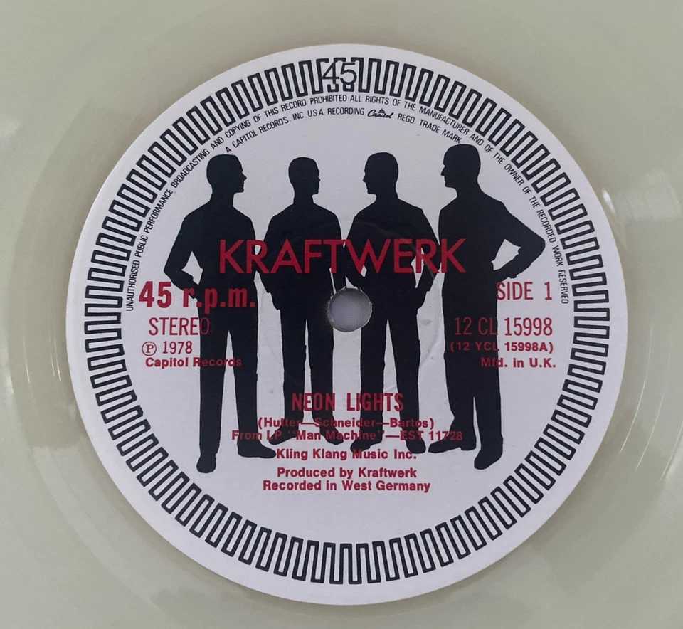 Kraftwerk - Neon Lights 12" Luminous 3 Track Record 12CL15998 Capitol 1978 Ex - Image 3 of 4