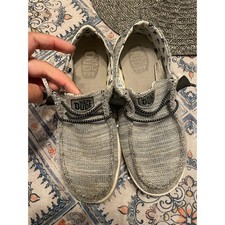 Hey Dude Wendy Grey Marl Knit Slip On Loafers Womens Size 8 Yin Yang Lining