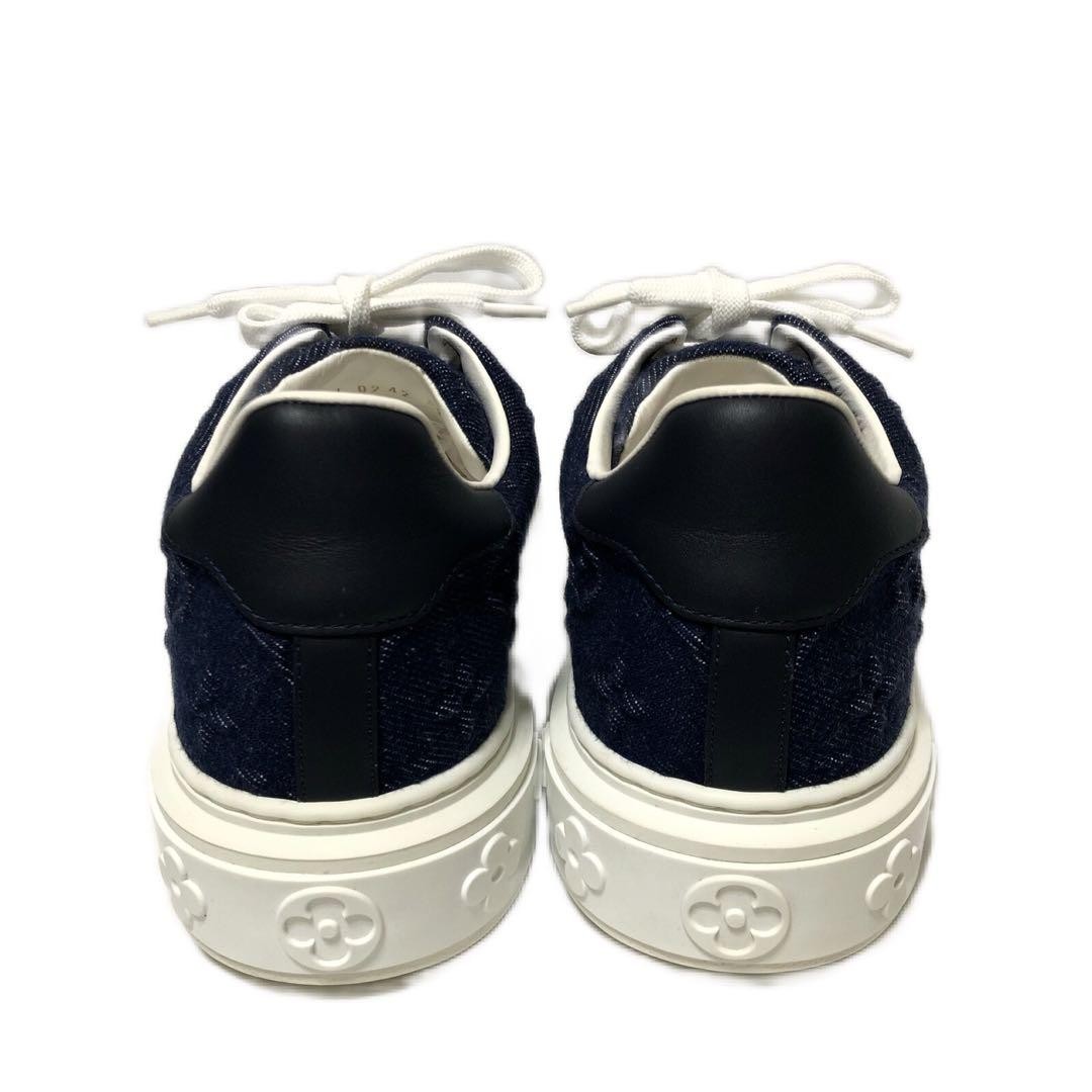 【美品】ヴィトン タイムアウトライン　スニーカー　38 デニム Louis Vuitton Men's Sneakers Time Outline Denim 6.5US 38 JP