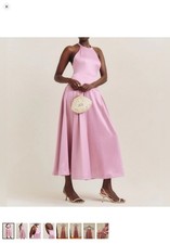 NWT Reformation Praline Pink Lilyann Satin Maxi Dress 8 