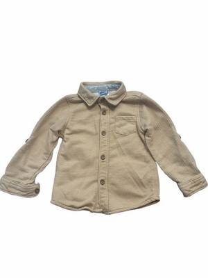 Little Lad Unisex Baby & Toddler Beige Corduroy Long Sleeve Button-Up 18M