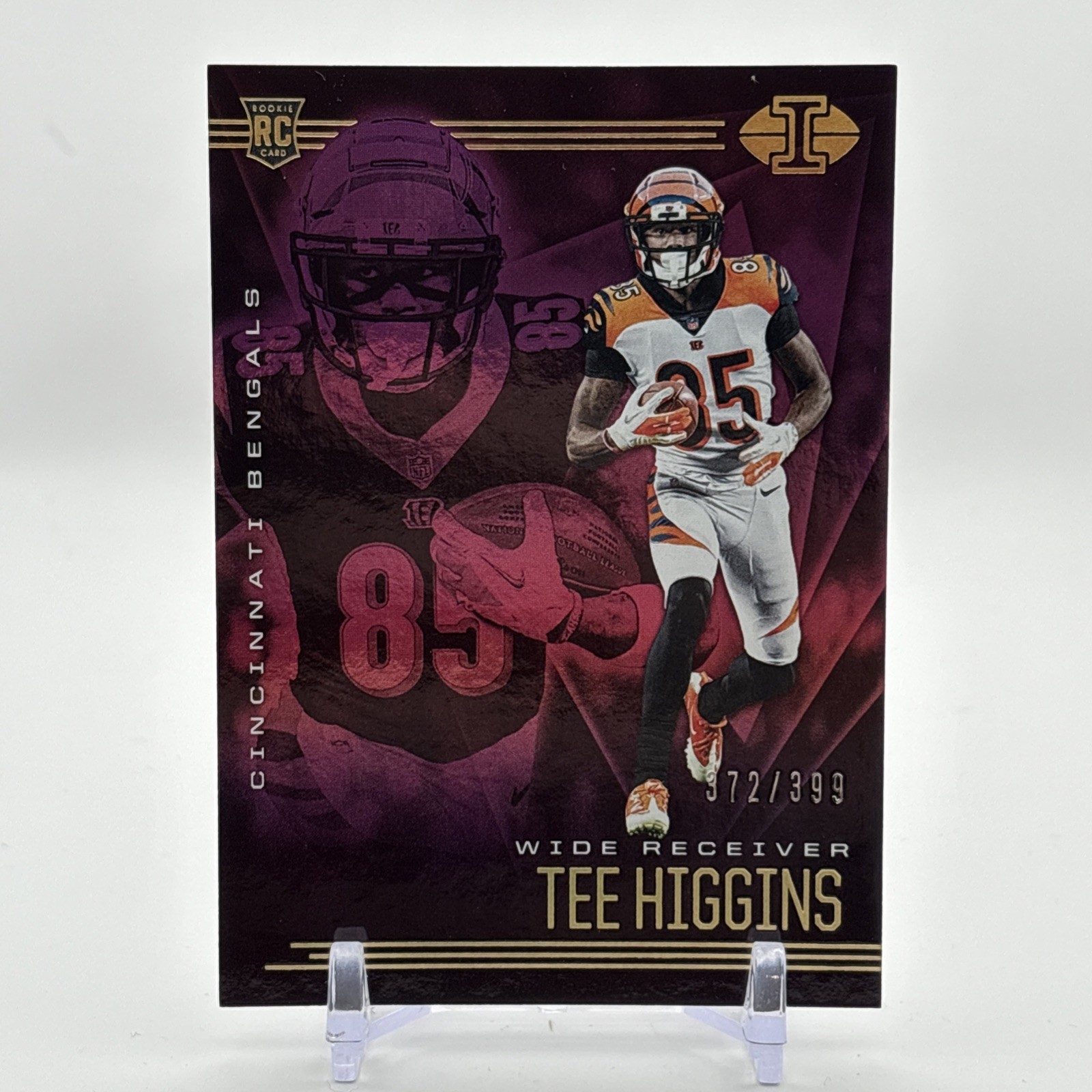2020 Panini Illusions Tee Higgins #21 Rookie Pink Holo Foil /399 Bengals RC
