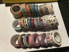 Lot of 26 WASHI TAPE - All NEW or Barely Used! Food Dots School Summer & More!