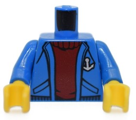 LEGO Minifigure Torso Blue Jacket Boat Captain ferry 60119 31051 60095 6114749