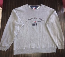 VTG Y2K Tommy Hilfiger XL Gray Sweatshirt Classic Crewneck Pullover Boxy Fit