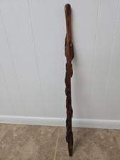 Hand-Carved Wooden Cane / Walking Stick 37 Inches Long
