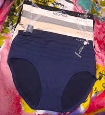 5 NEW NAUTICA PLUS NT9935 5PKH SUPER SOFT PLUS SIZE HIGH WAIST BRIEF PANTIES 1X