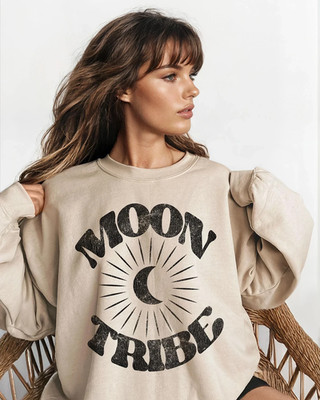 Lunar Essence Fleece Crew   Moon Tribe Graphic Sweatshirt